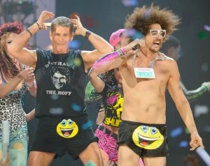 David Hasselhoff with LMFAO David Hasselhoff with LMFAO